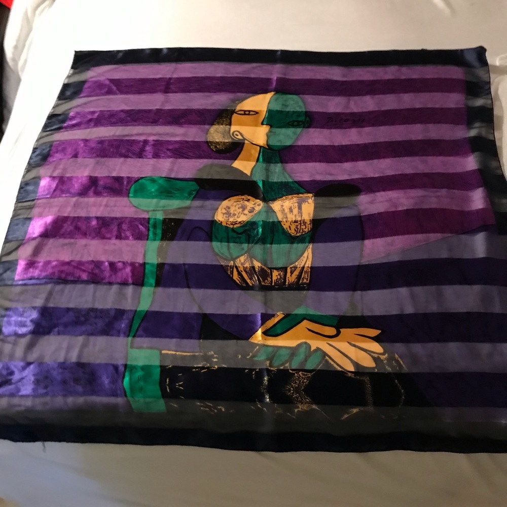 Colorful Large Square Scarf of Picasso Portrait